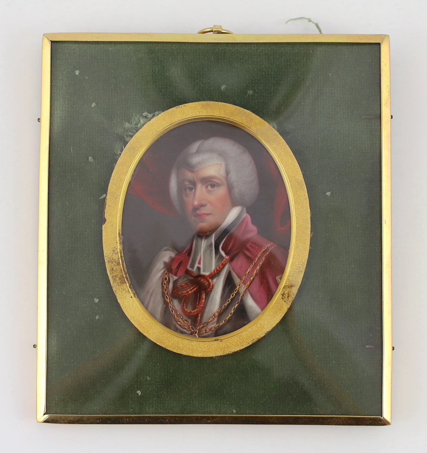 Henry Pierce Bone, R.A. (British, 1779-1855), Miniature portrait of the Arch Bishop of Canterbury after the original by John Hoppner, enamel on copper, 7 x 5.75cm